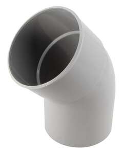 Coude pour tuyau de gouttière mâle/femelle en PVC Diam. 100 mm à 45° gris