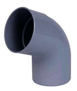 Coude pour tuyau de gouttière mâle/femelle en PVC Diam. 100 mm à 67°30 gris