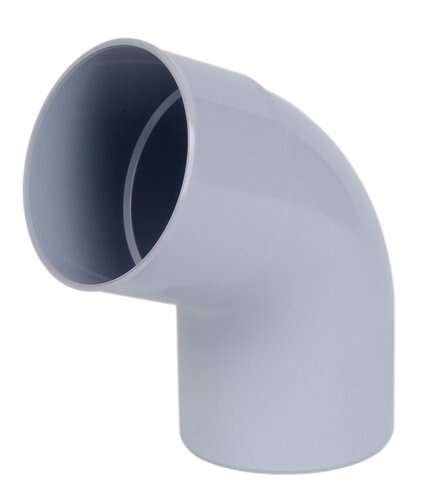 Coude pour tuyau de gouttière mâle/femelle en PVC Diam. 100 mm à 67°30 gris