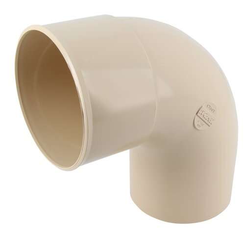 Coude pour tuyau de gouttière mâle/femelle en PVC sable Diam. 100 mm à 87°30
