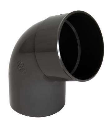 Coude simple mâle/femelle en PVC gris Diam. 125 mm à 67°30