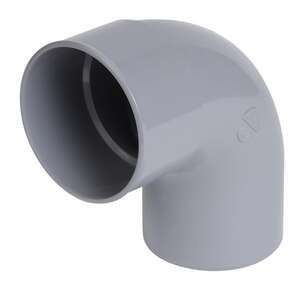 Coude simple mâle/femelle en PVC gris Diam. 125 mm à 87°30