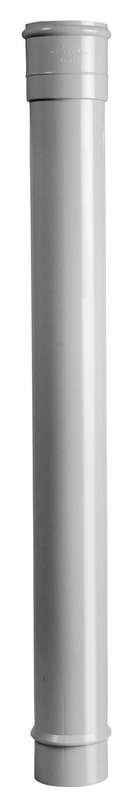 Dauphin droit pour tuyau de gouttière en PVC gris clair Diam. 100 mm - L. 1 m
