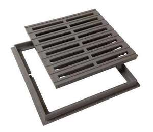 GRILLE SOL AVEC CADRE 30X30 GRC30 GRIS CLAIR GRC30