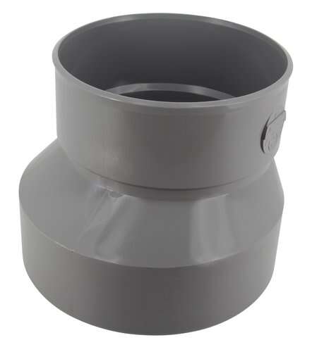 Réduction extérieure excentrée mâle/femelle en PVC gris - Diam. 200/160 mm