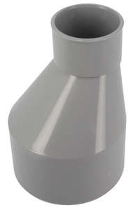 Réduction extérieure excentrée mâle/femelle en PVC gris - Diam. 100/50 mm