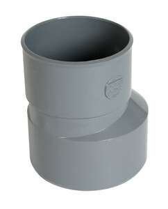 Réduction extérieure excentrée mâle/femelle en PVC gris - Diam. 125/100 mm