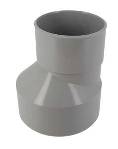 Réduction extérieure excentrée mâle/femelle en PVC gris - Diam. 140/100 mm