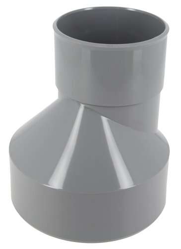 Réduction extérieure excentrée mâle/femelle en PVC gris - Diam. 160/100 mm