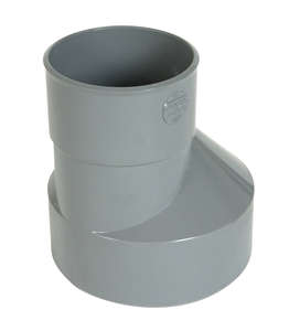 Réduction extérieure excentrée mâle/femelle en PVC gris - Diam. 160/100 mm