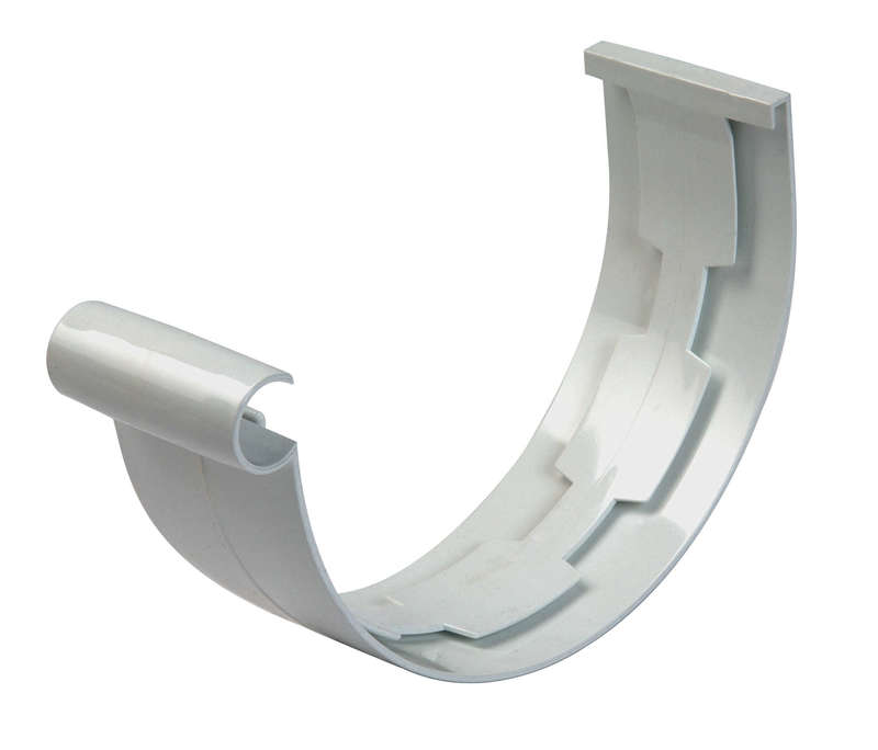 Jonction à coller pour gouttière en PVC L. 33 cm gris