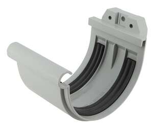 Jonction à joint pour gouttière en PVC L. 25 cm gris