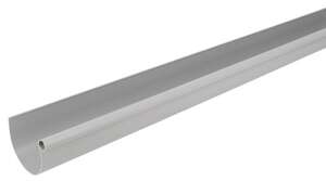 Profilé de gouttière sans pince en PVC gris - L. 4 m x Diam. 16 cm