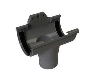 Naissance centrale à joint pour gouttière L. 25 cm en PVC gris Diam. 80 mm x H. 150 cm