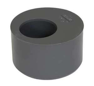 Tampon de réduction simple mâle/femelle en PVC gris - Diam. 80/40 mm