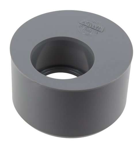 Tampon de réduction simple mâle/femelle en PVC gris - Diam. 80/40 mm