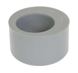 Tampon de réduction simple mâle/femelle en PVC gris - Diam. 80/50 mm