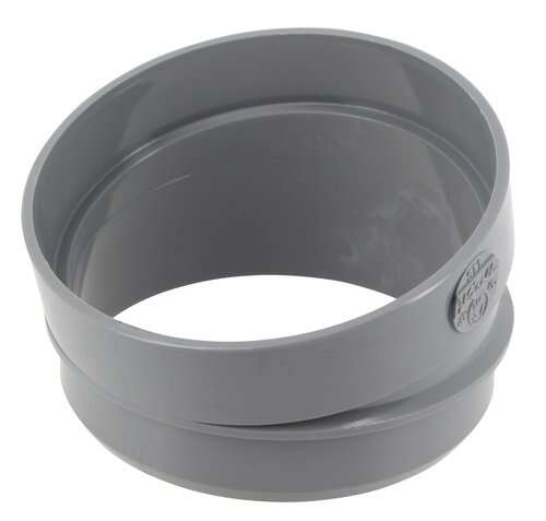 Secteur de coude mâle/femelle en PVC gris Diam. 100 mm 15°