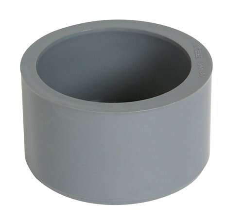 Tampon de réduction simple mâle/femelle en PVC gris - Diam. 100/80 mm
