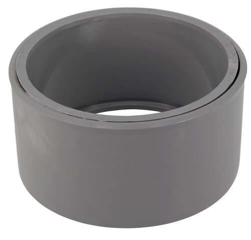 Tampon de réduction simple mâle/femelle en PVC gris - Diam. 125/100 mm