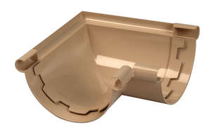Angle de gouttière à coller à 90 ° par soudure à froid en PVC L. 25 cm sable