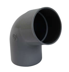 Coude pour tuyau de gouttière mâle/femelle en PVC gris Diam. 80 mm à 67°30
