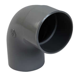 Coude pour tuyau de gouttière mâle/femelle en PVC gris Diam. 80 mm à 87°30