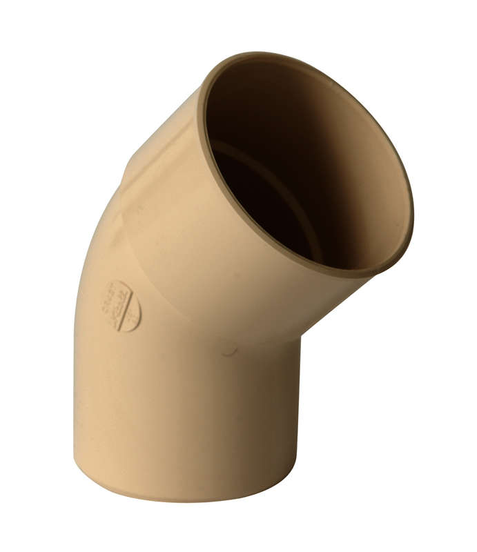 Coude pour tuyau de gouttière mâle/femelle en PVC sable Diam. 80 mm à 45°