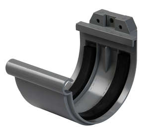 Jonction à joint pour gouttière en PVC L. 25 cm gris