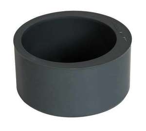 Tampon de réduction simple mâle/femelle en PVC gris - Diam. 125/100 mm