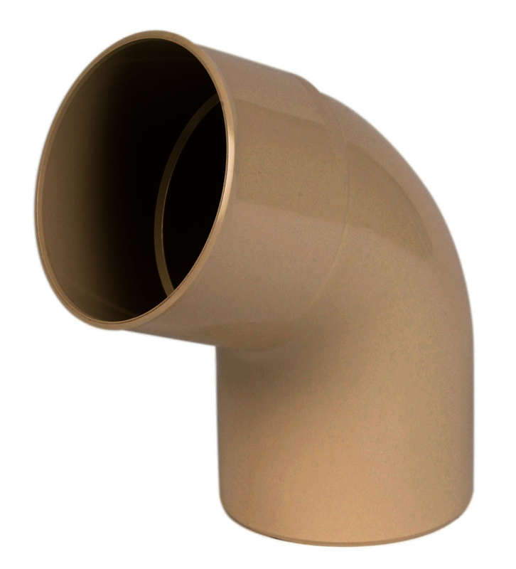 Coude pour tuyau de gouttière mâle/femelle en PVC sable Diam. 100 mm à 67°30