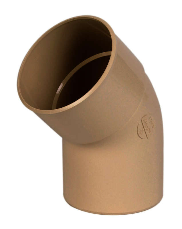 Coude pour tuyau de gouttière mâle/femelle en PVC sable Diam. 100 mm à 45°