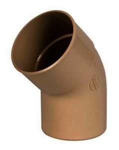 Coude pour tuyau de gouttière mâle/femelle en PVC Diam. 100 mm à 45° sable