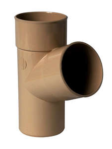 Culotte simple pour tuyau de gouttière mâle/femelle en PVC sable Diam. 100 mm à 67°30
