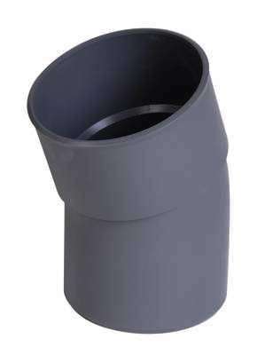 Coude simple mâle/femelle en PVC gris Diam. 125 mm à 20°