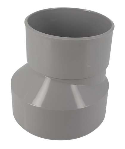 Réduction extérieure excentrée mâle/femelle en PVC gris - Diam. 160/125 mm