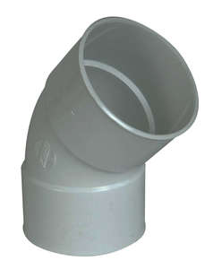 Coude pour tuyau de gouttière femelle/femelle en PVC Diam. 100 mm à 45° gris