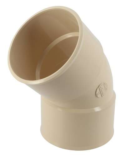 Coude PVC 45° M/F Diamètre 80 Mm - Pour évacuation Eaux Pluviales, Couleur Sable, Marque Girpi