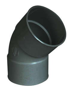 Coude pour tuyau de gouttière femelle/femelle en PVC Diam. 100 mm à 45° gris