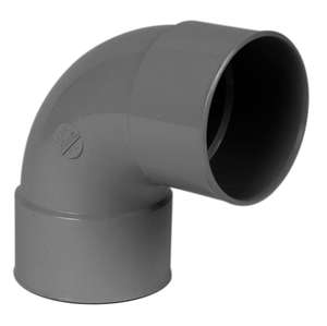 Coude pour tuyau de gouttière femelle/femelle en PVC Diam. 100 mm à 87°30 gris