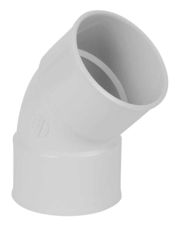 Coude pour tuyau de gouttière femelle/femelle en PVC gris Diam. 80 mm à 45°