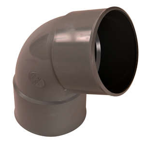 Coude pour tuyau de gouttière femelle/femelle en PVC Diam. 80 mm à 67°30 gris