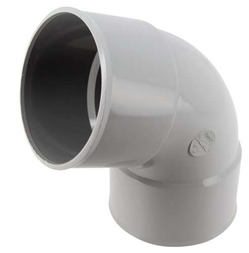 Coude pour tuyau de gouttière femelle/femelle en PVC Diam. 80 mm à 67°30 gris