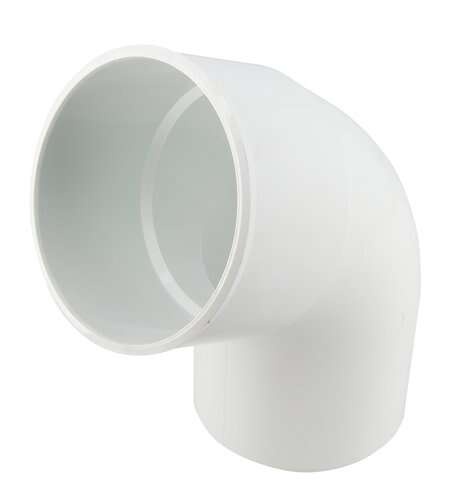 Coude pour tuyau de gouttière mâle/femelle en PVC blanc Diam. 100 mm à 67°30
