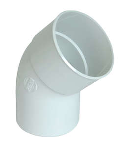Coude pour tuyau de gouttière mâle/femelle en PVC blanc Diam. 100 mm à 45°