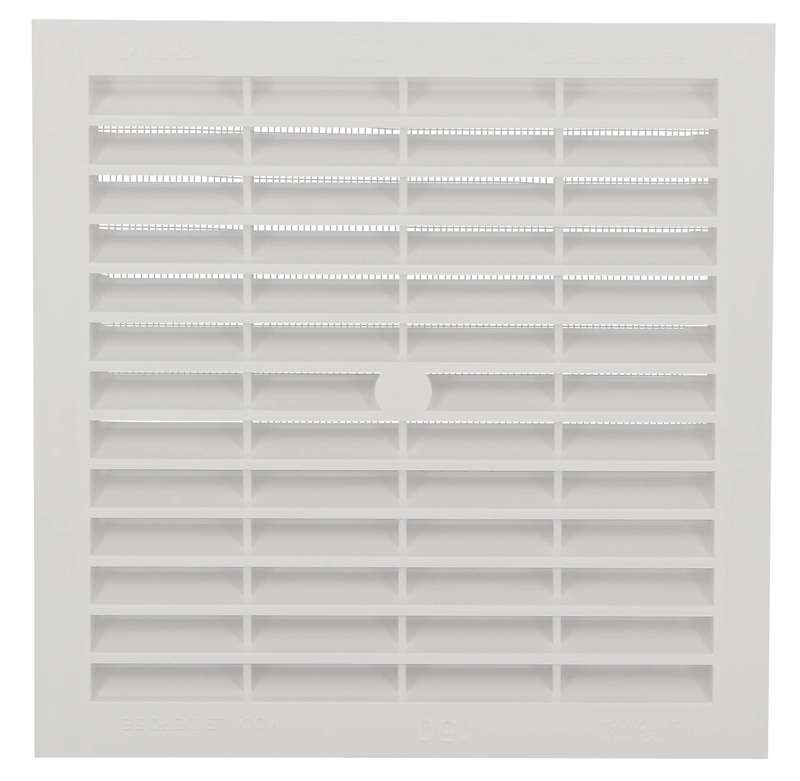 Grille de ventilation carrée intérieure et extérieure avec moustiquaire blanc L. 179 x H. 179 mm