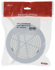Grille de ventilation intérieure pour tube PVC avec moustiquaire blanc Diam. 160 mm