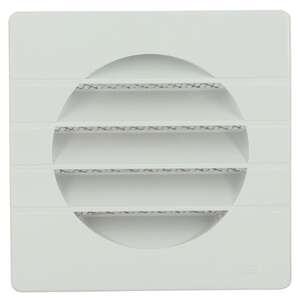 Grille de ventilation spécial façade NEOLIA avec moustiquaire blanc L. 124 x H. 124 mm