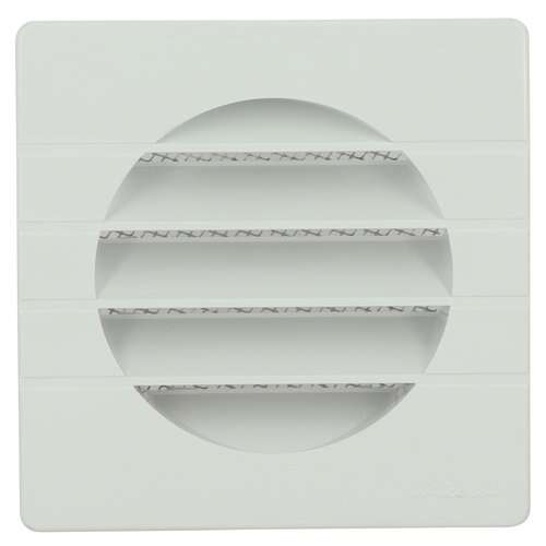 Grille de ventilation spécial façade NEOLIA avec moustiquaire blanc L. 124 x H. 124 mm