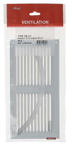 Grille d'aération persienne 1LM1530G avec moustiquaire gris L. 150 x H. 300 mm